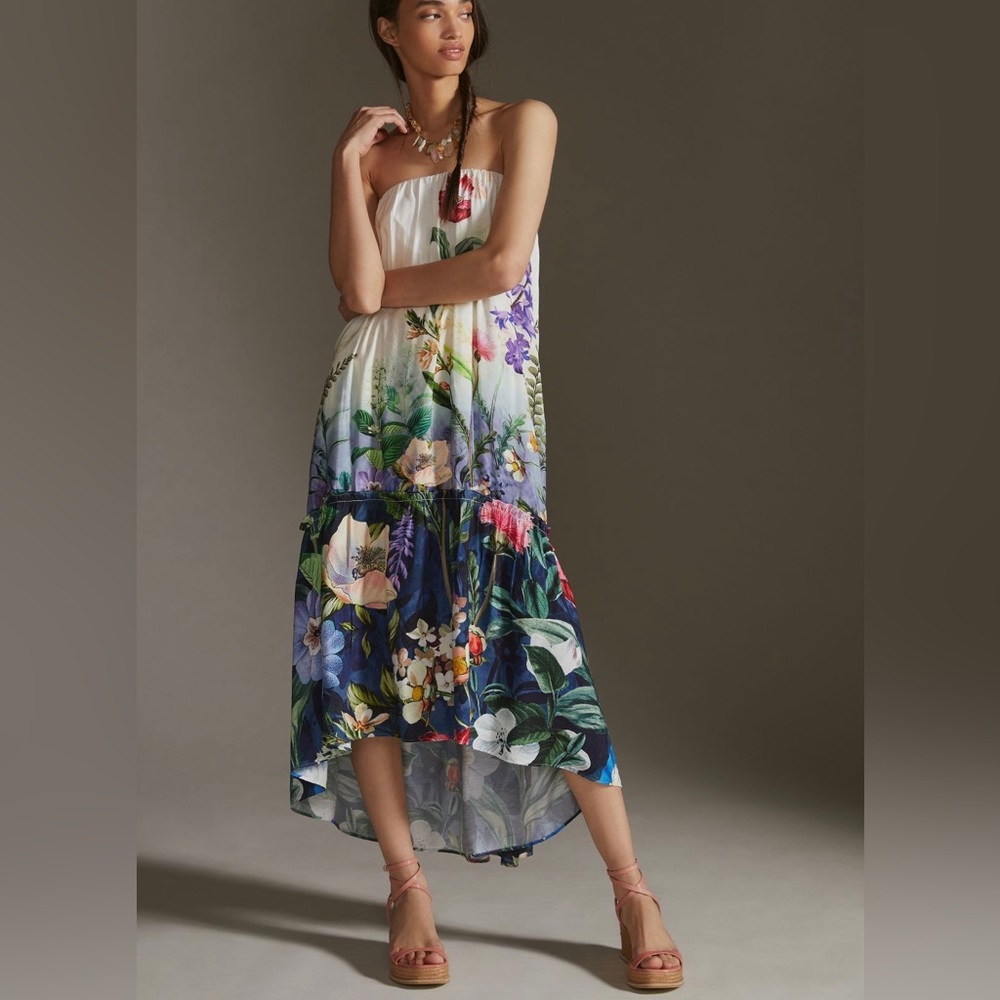 Anthropologie strapless maxi dress